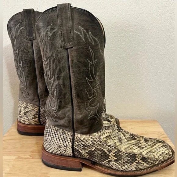Men’s Anderson Bean Square Toe Eastern Cut Rattlesnake Boots 13EE - Picture 2 of 11